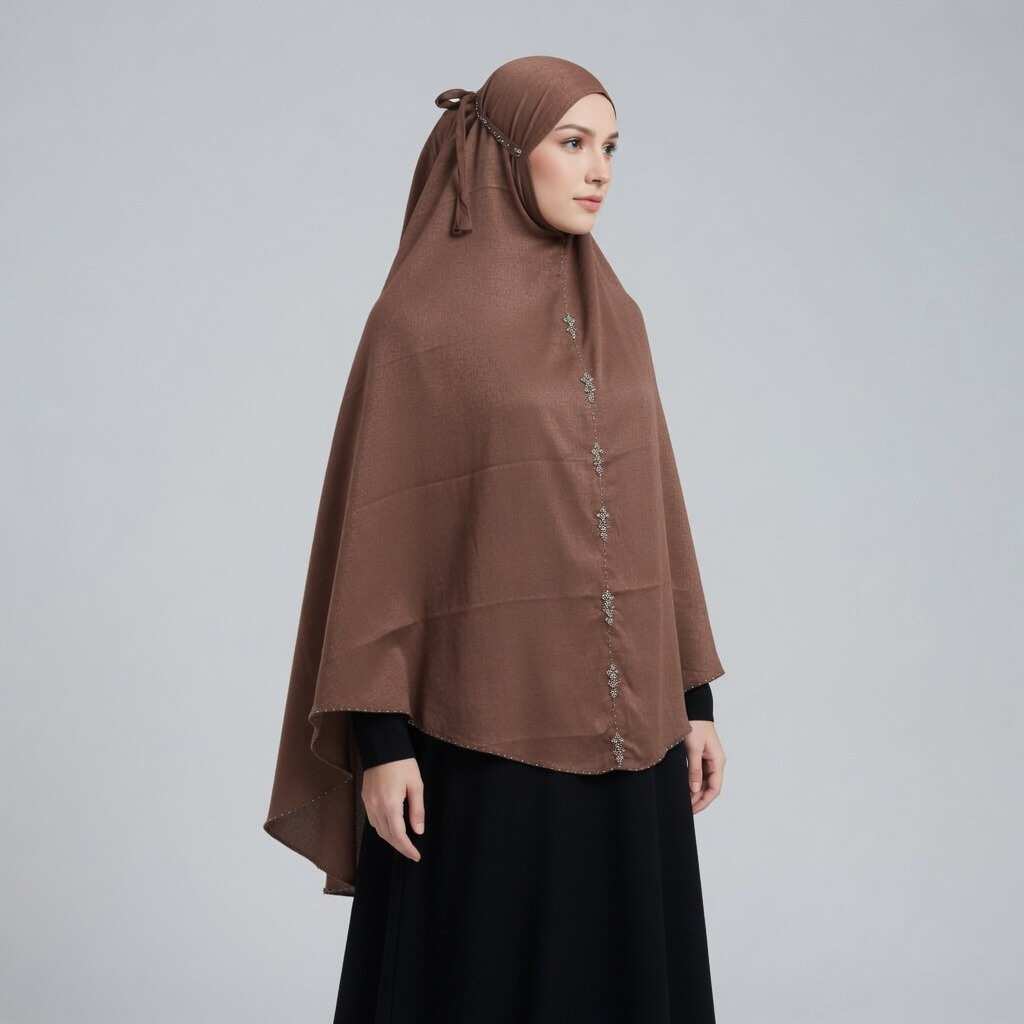 Hijab Syari Jumbo Santorini Korea Non Pet Khimar Syari Jilbab Instan Ukuran Panjang