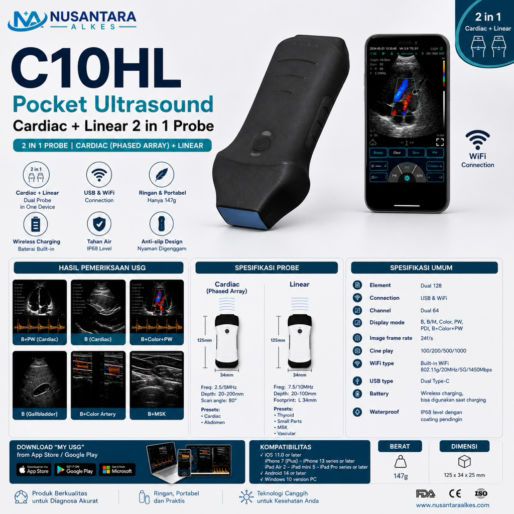 PROMO USG WIRELESS / USG WIFI / USG POCKET / USG MINI / USG KONTED ECHO / PROBE JANTUNG / PROBE PASE