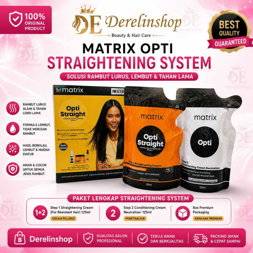 (BISA COD) Matrix Mini Opti Straight & Opti Sculpt Sachet 125ml x 2 ( Step 1 dan Step 2 ) / REBONDIN