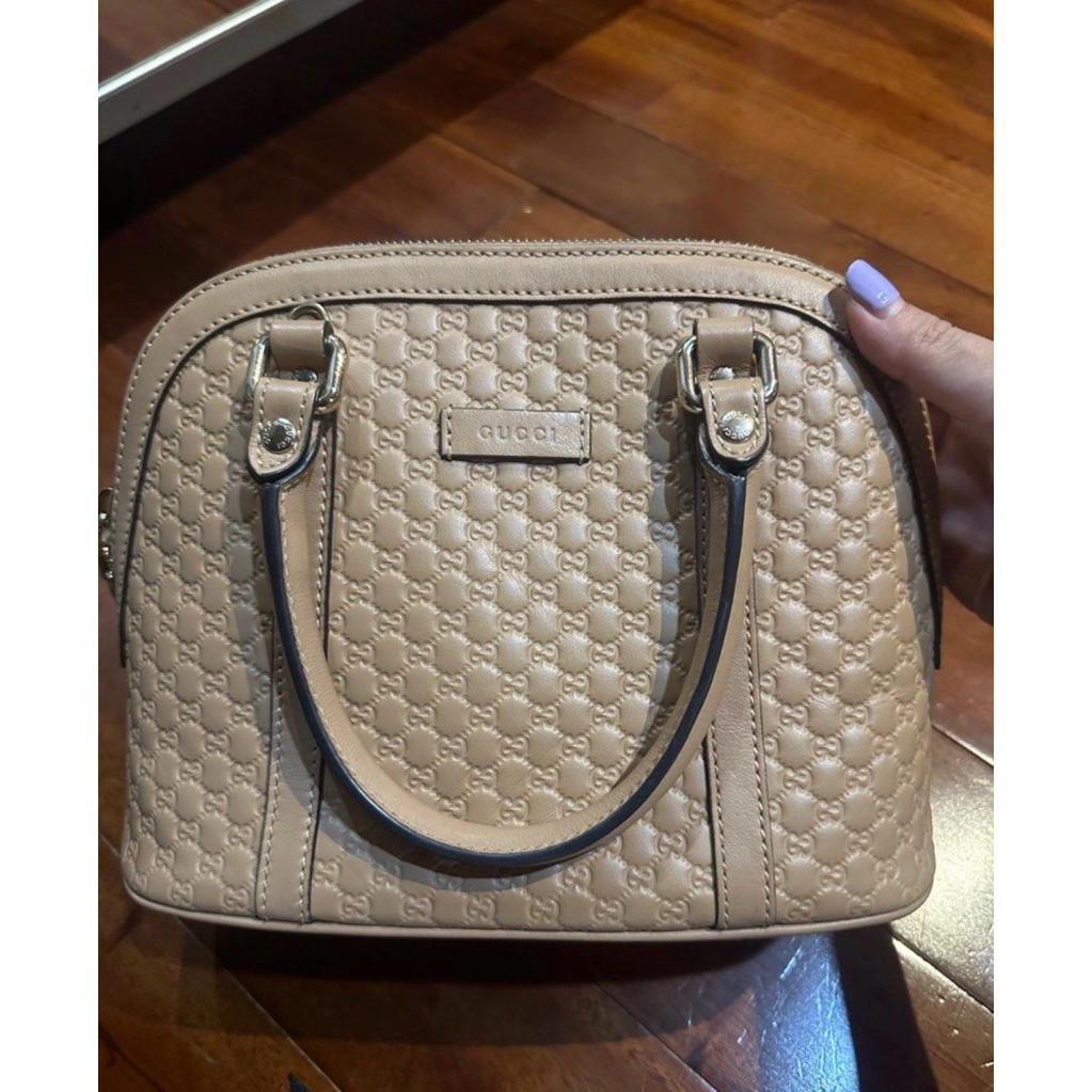 Gucci microguccissima mini dome satchel beige