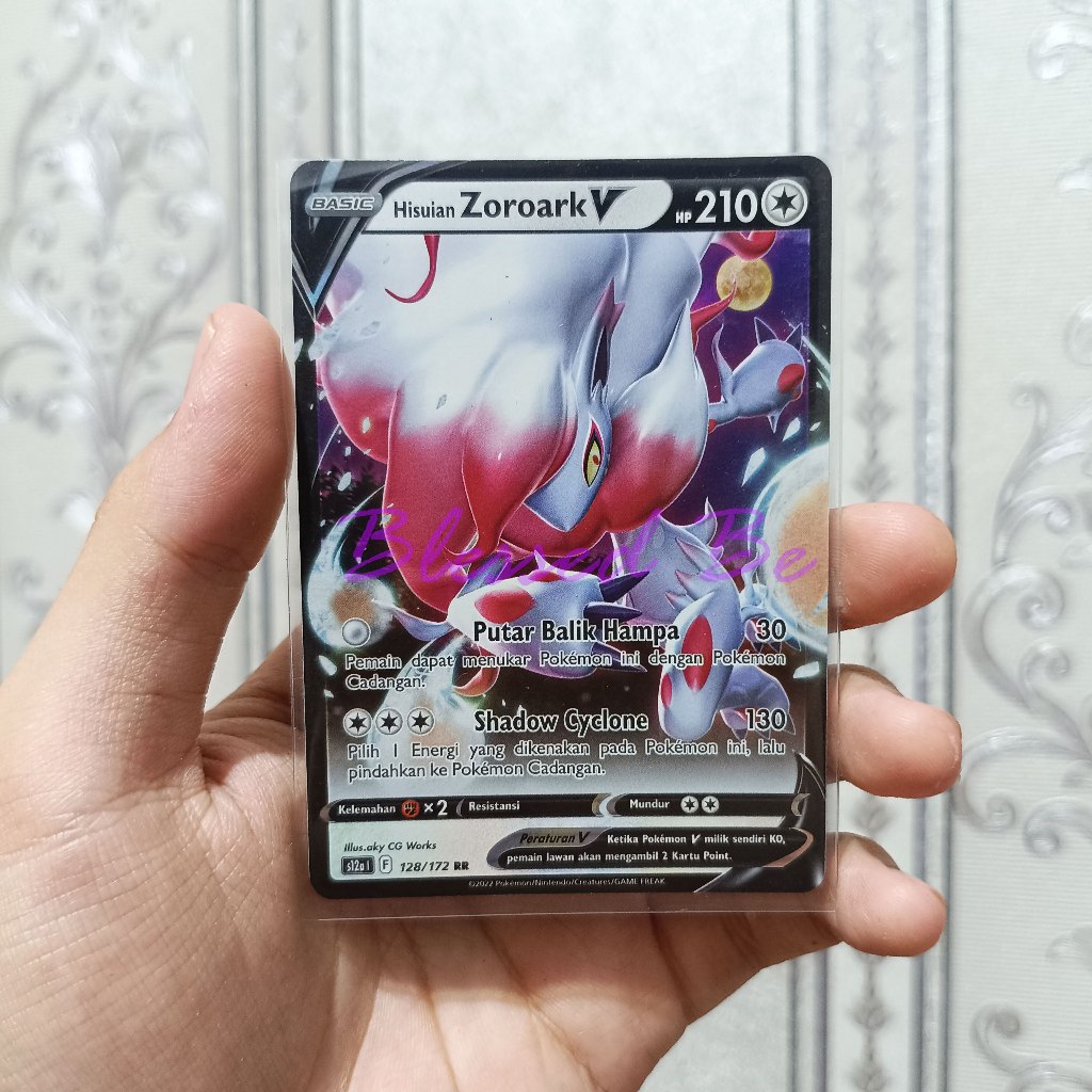 Kartu Pokemon Original Hisuian Zoroark V 128/172 Bahasa Indonesia