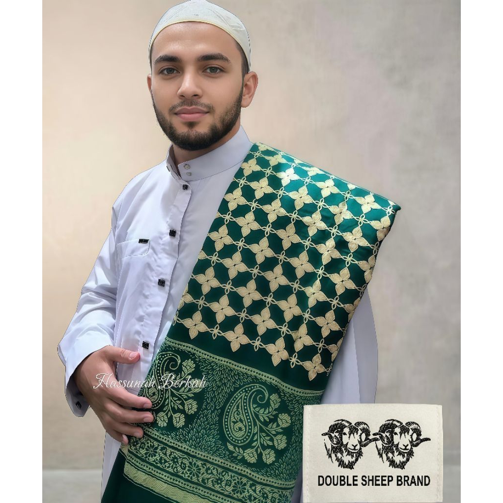 Sorban Kashmiri Asli India Sulam Timbul - Double Sheep Brand Premium