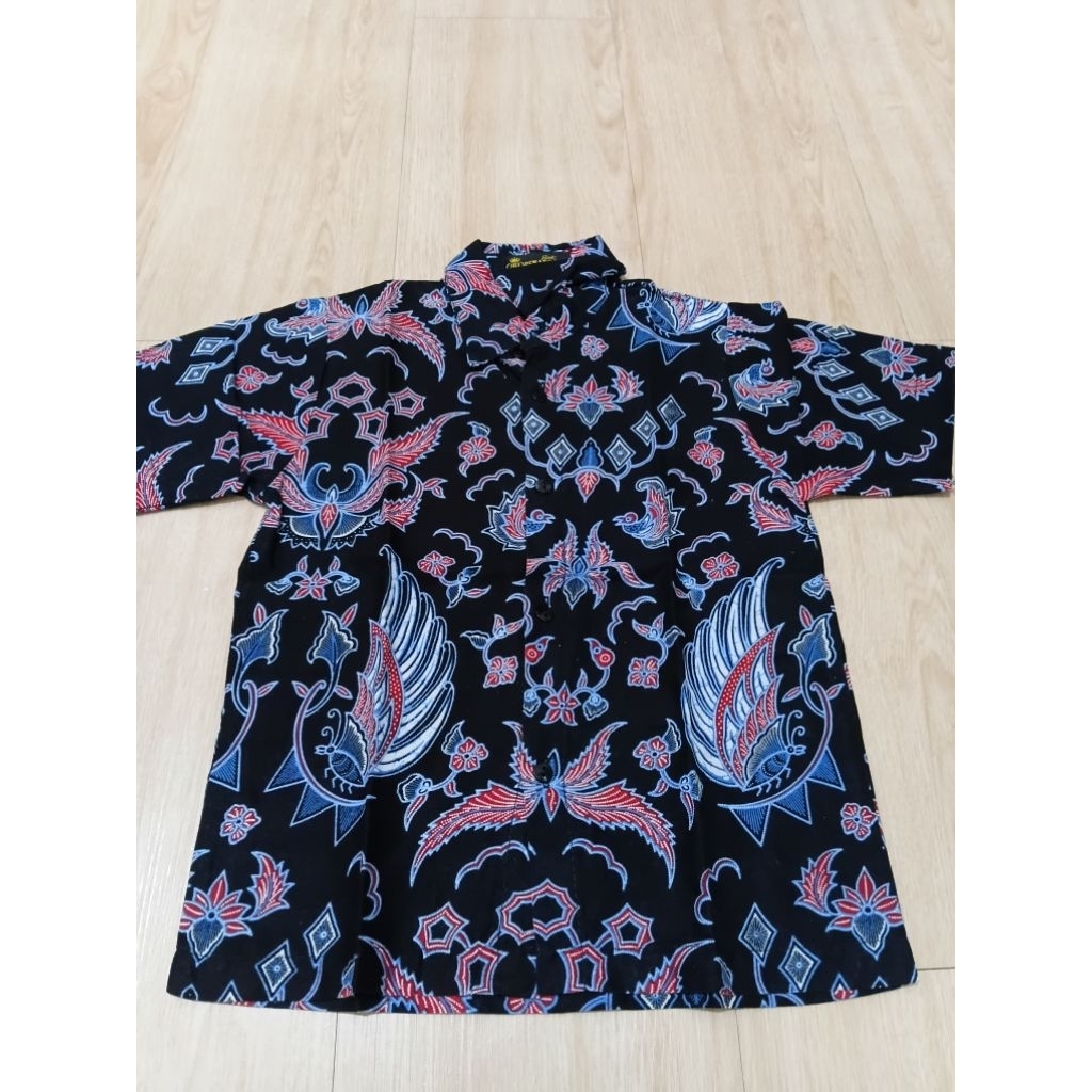 Kemeja Batik Hitam size8 Benang Raja 3-4th