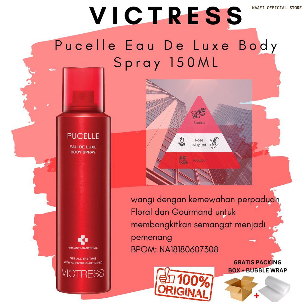 Pucelle Deodorant Body spray Super Parfume victress No tutup 150 ml