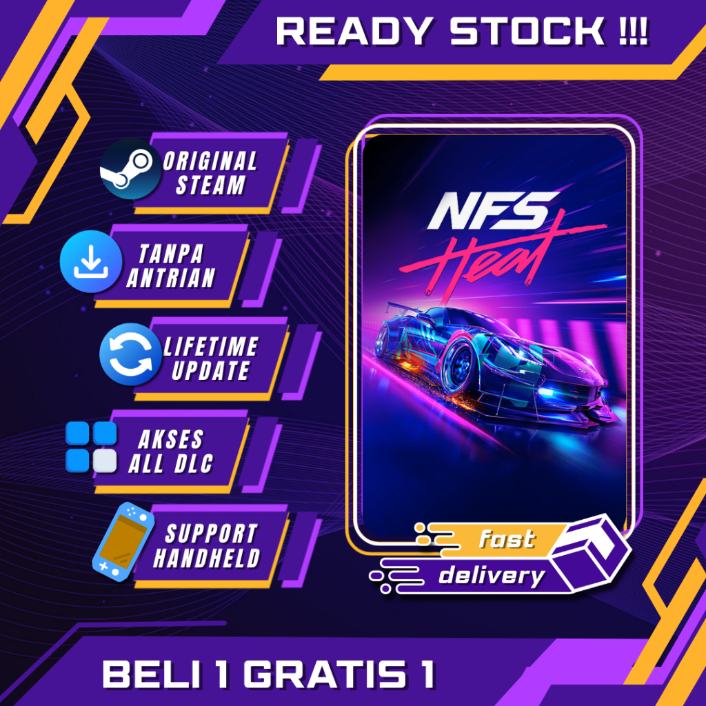 [BONUS 1 GAME] Need for Speed Heat PC Steam Original Full DLC Main di Akun Pribadi