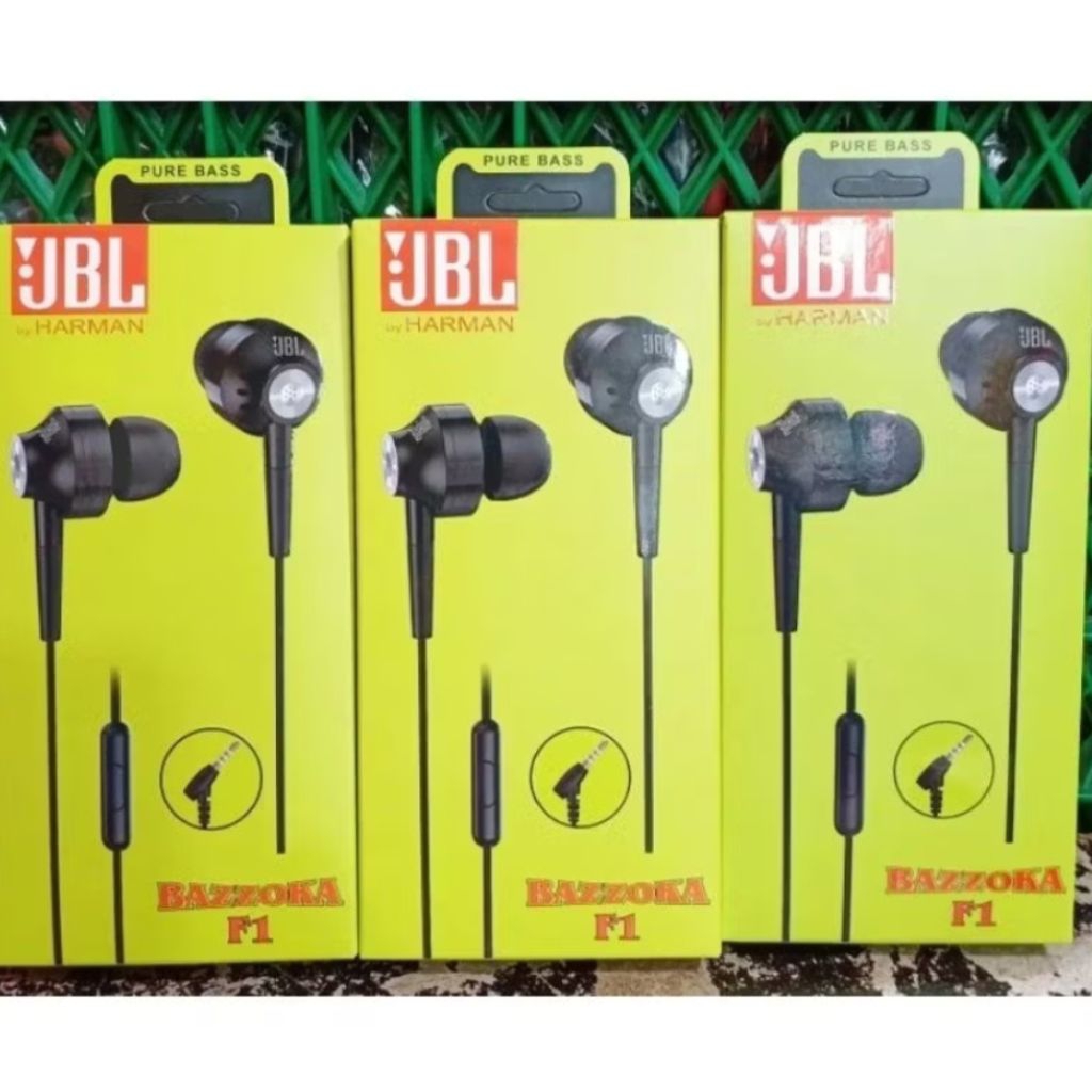 EARPHONE HEADSET HANDSFREE JBL HARMAN BAZZOKA-F1