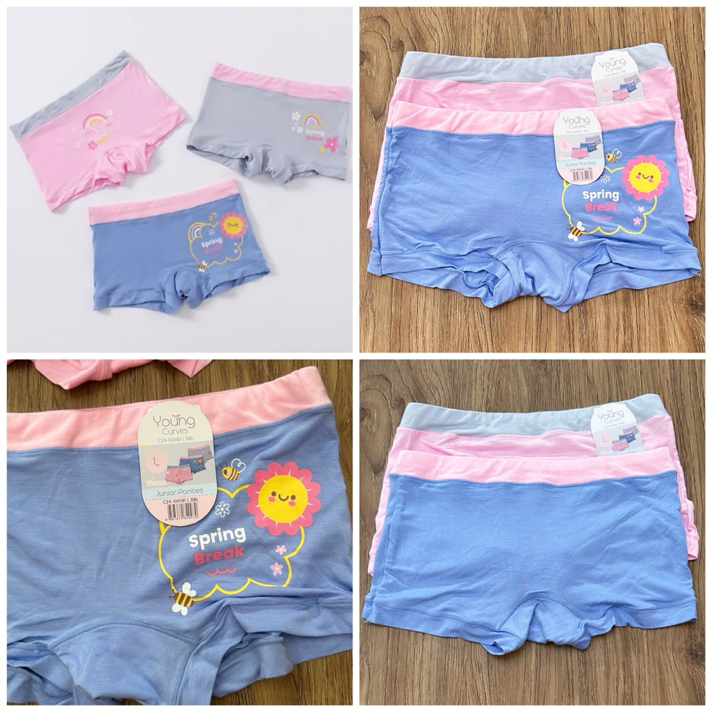 Young curves panty kids C24-100181 rainbow colourful boxshort