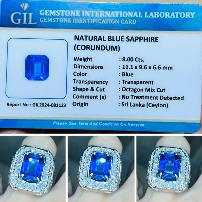 Cincin Pria Blue Safir Memo
