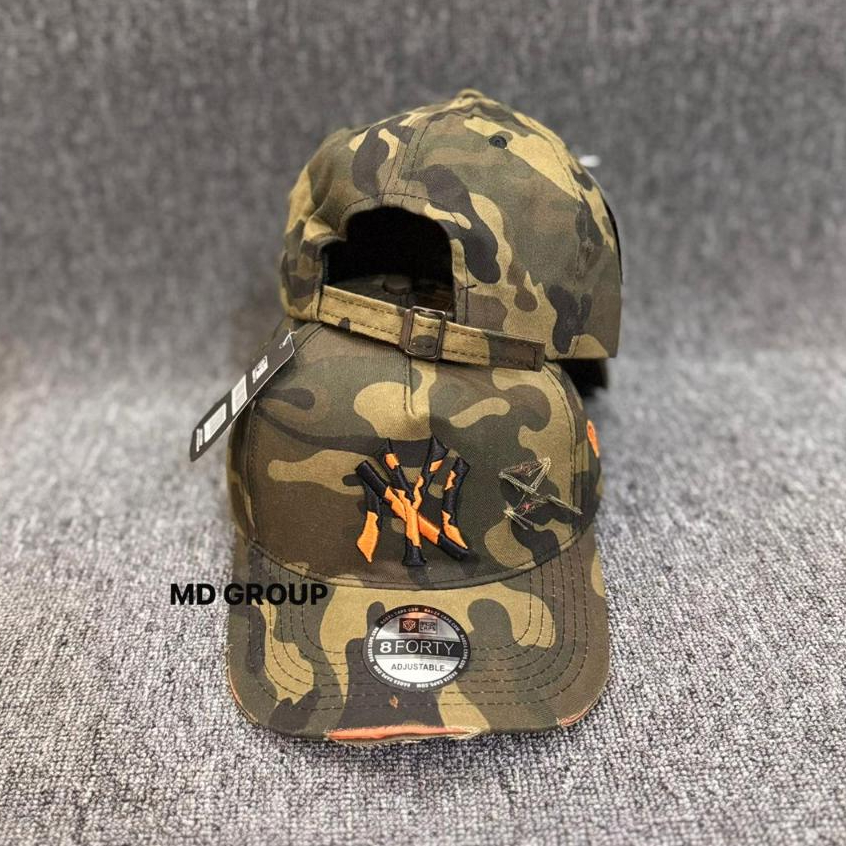 Terbaru Topi Import 8FORTY Motif Loreng Brown Bordir NY Full Tag High Quality COD