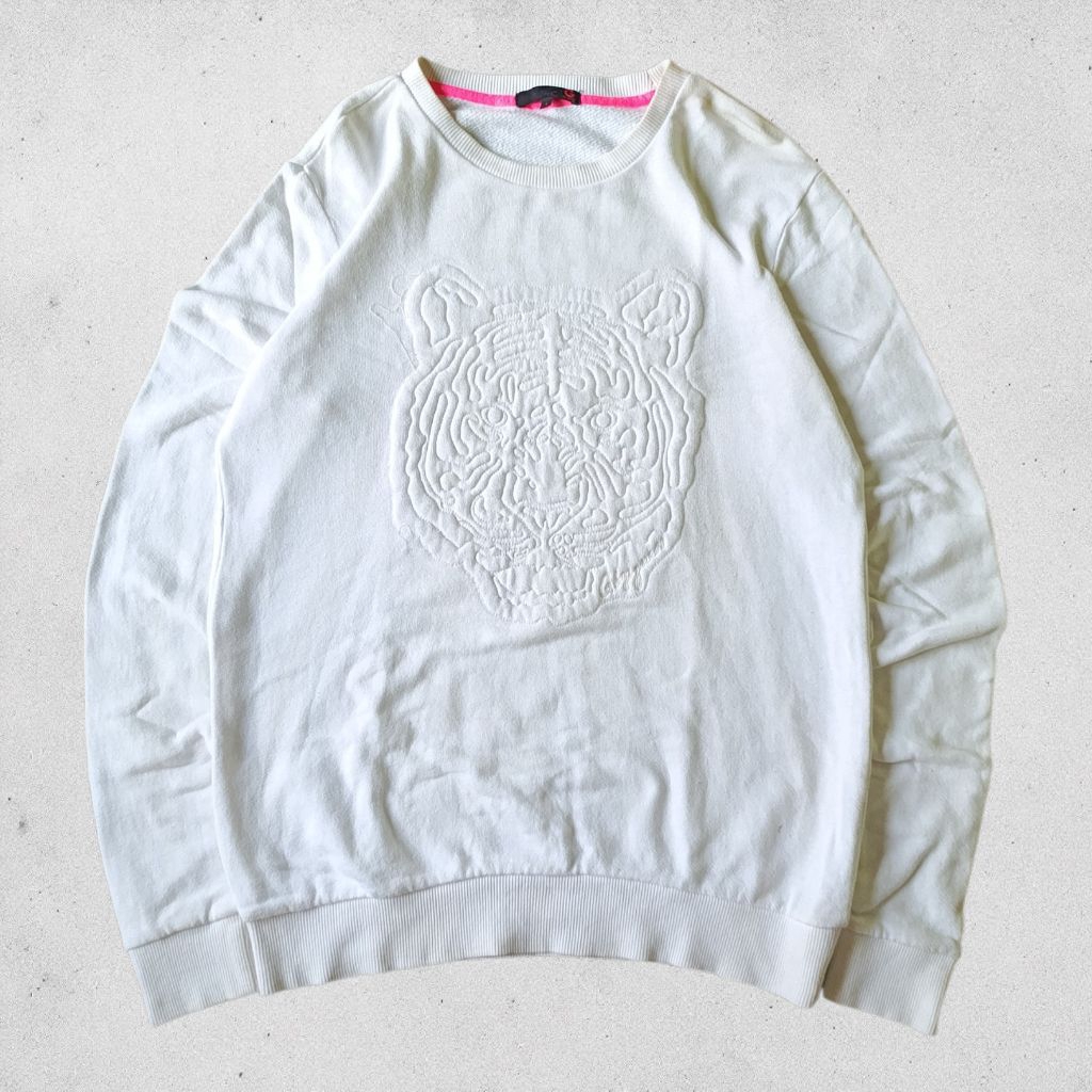 GUESS SWEATSHIRT sweater putih g by guess guess sweater crewneck hoodie sweater harimau pria wanita