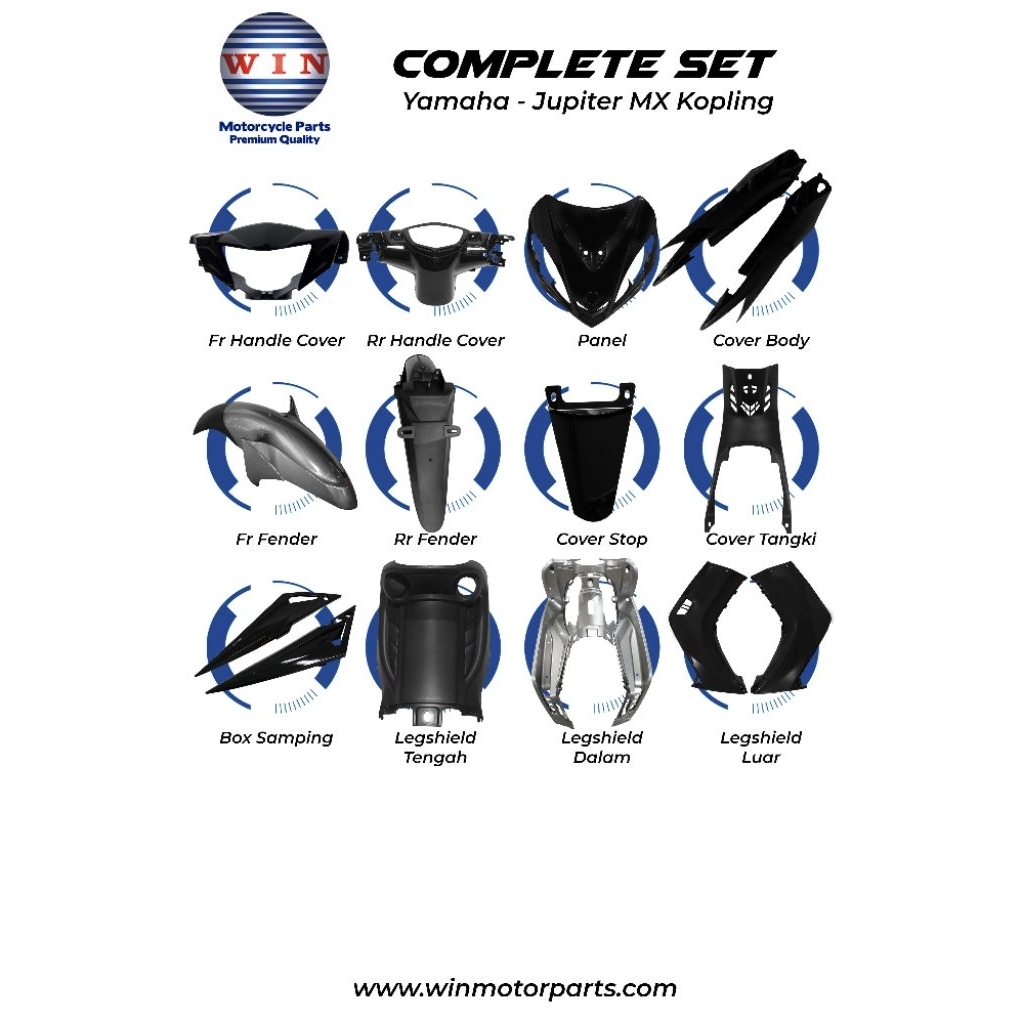 WIN - COMPLETE SET BODY HALUS + KASAR JUPITER MX OLD KOPLING ORIGINAL WIN