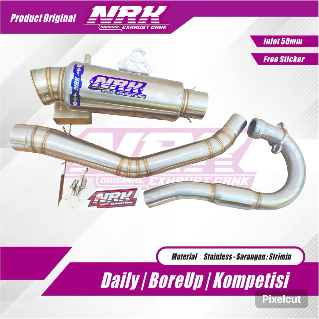 NRK Kenalpot Racing Herex KLX dan CRF type competition Kolong Atas Inlet 50mm Original NRK Exhaust u