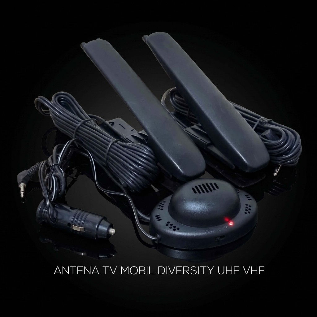 Antena TV Mobil Dual Diversity UHF VHF - Dual Booster 4 Antena Sinyal Stabil High Speed Waterproof