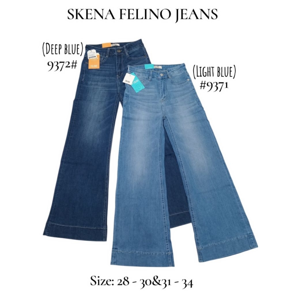 Celana Skena Wanita Felino Jeans High Waist Baggy Korean Style Kekinian
