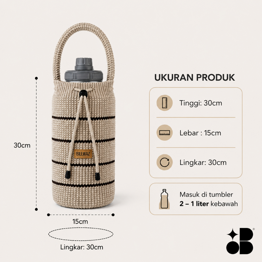 Billwaz Tas Rajut Botol Minum 2 Liter
