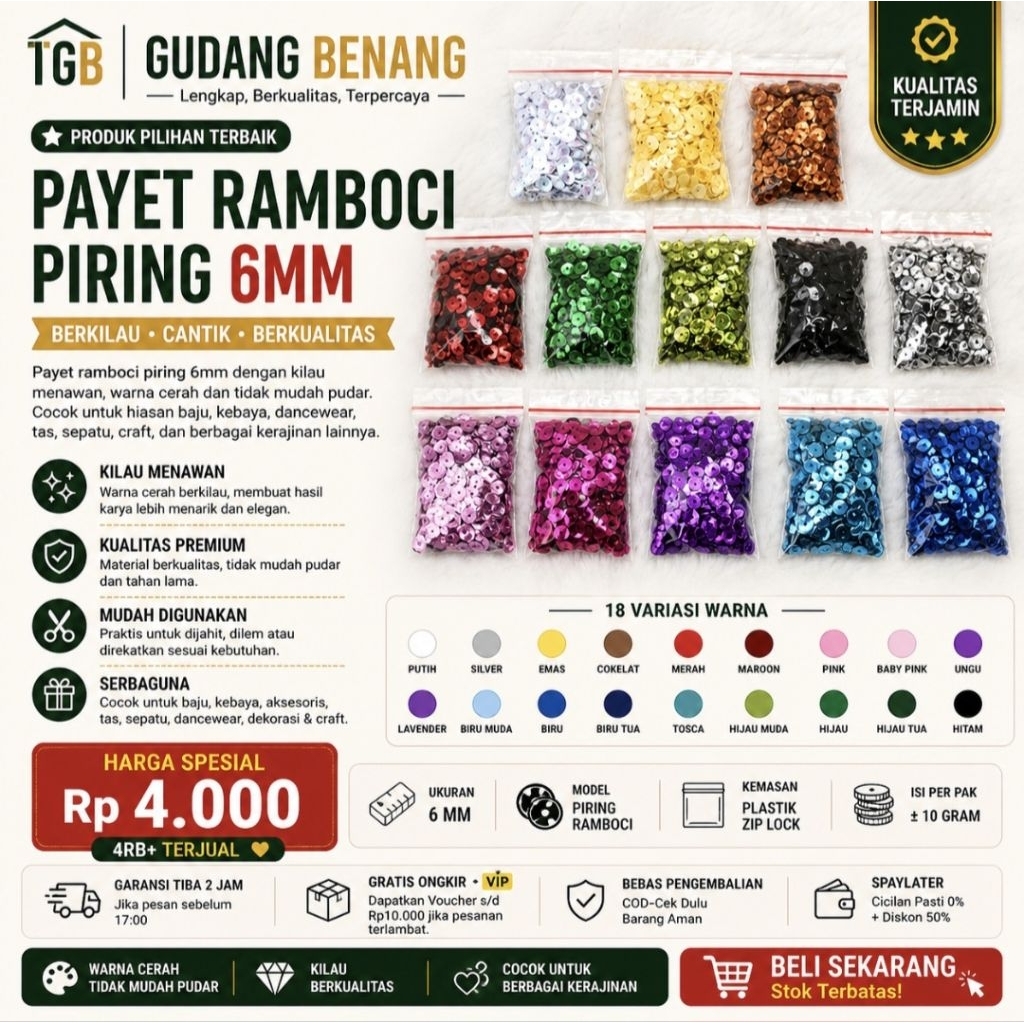Payet Ramboci piring 6mm