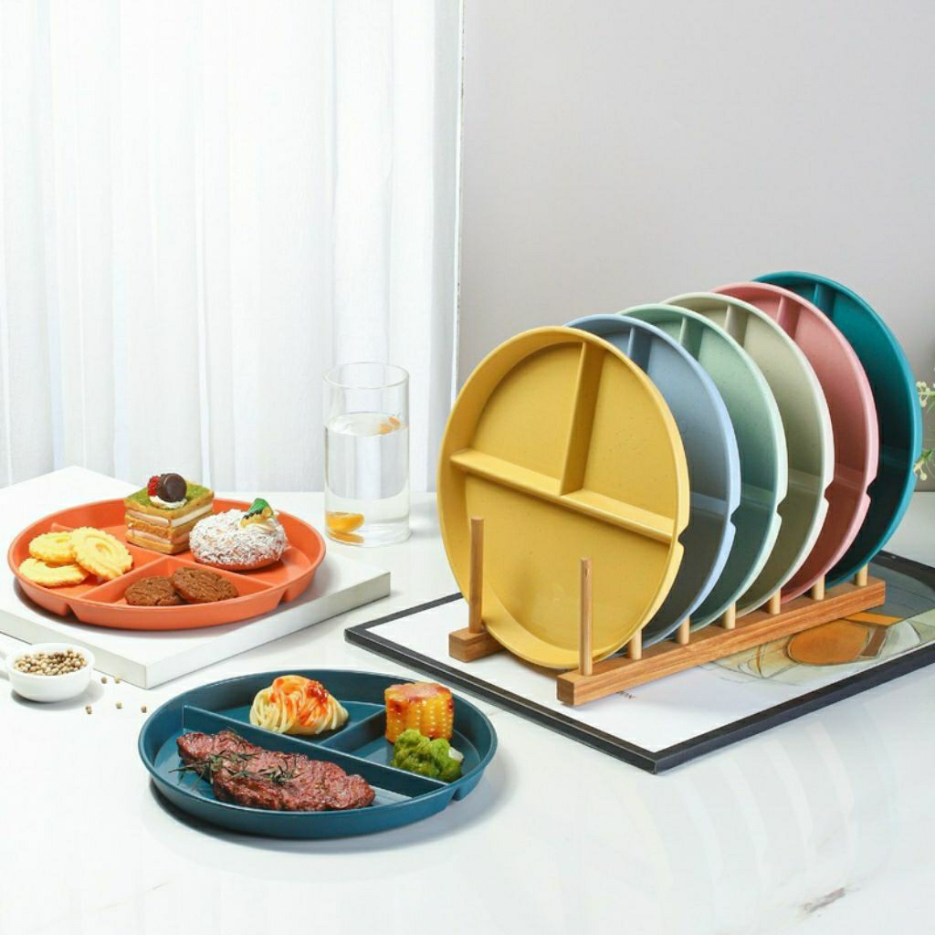 Nicole & Co (RT01) - Piring Diet / Piring Diet 3 Sekat / Piring Mengurangi Lemak / Piring Sekat / Pi
