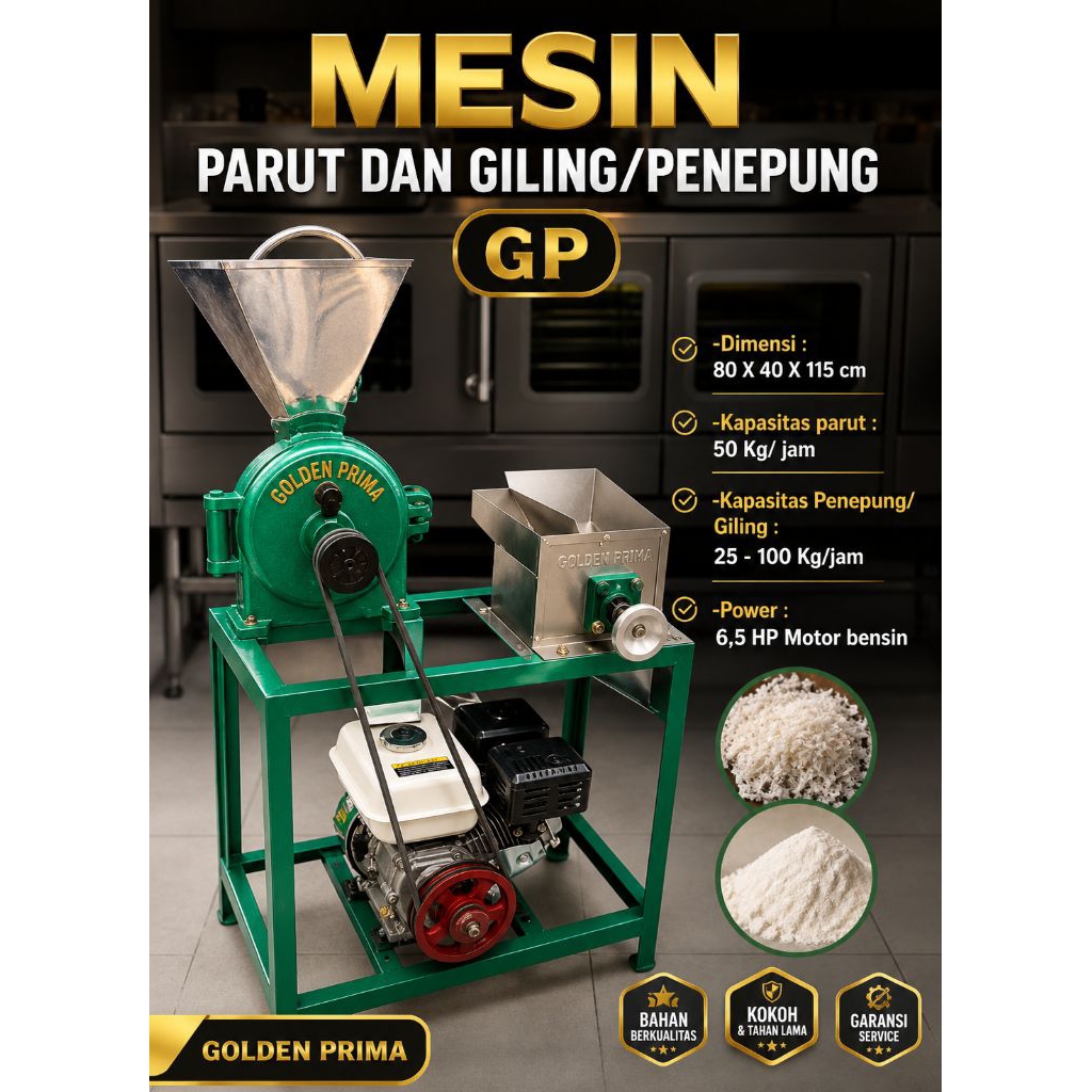 MESIN GILING / PENEPUNG DAN PARUT KELAPA SERBAGUNA