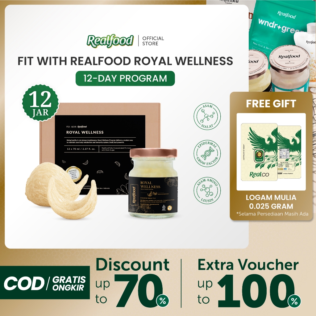 Realfood Royal Wellness | Minuman Sarang Burung Walet Premium | Daily Wellness | Nutrisi Harian | Da