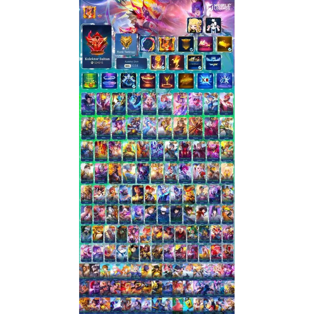 Akun mobile legends terbaru kolektor ternama
