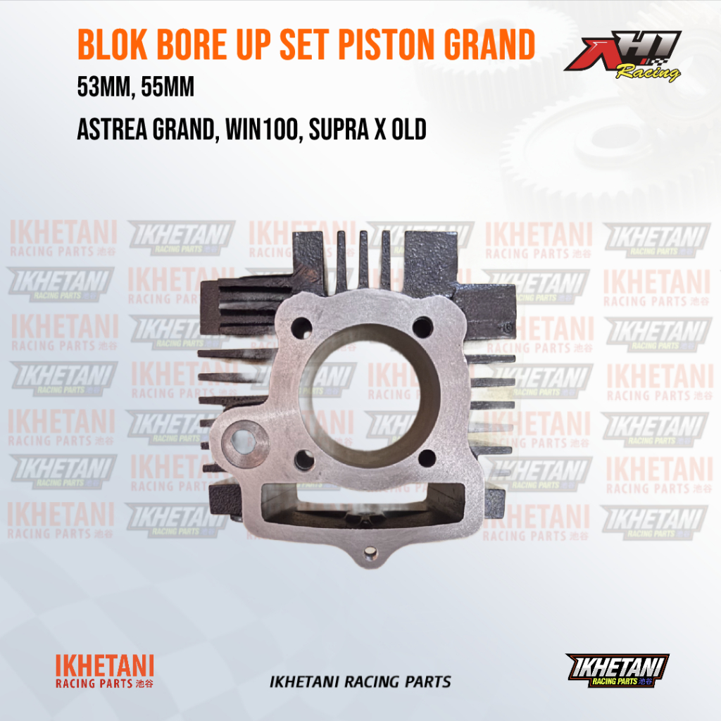 AH1 RACING BLOK SILINDER BORE UP ASTREA GRAND WIN100 SUPRA X OLD PISTON 53MM 55MM