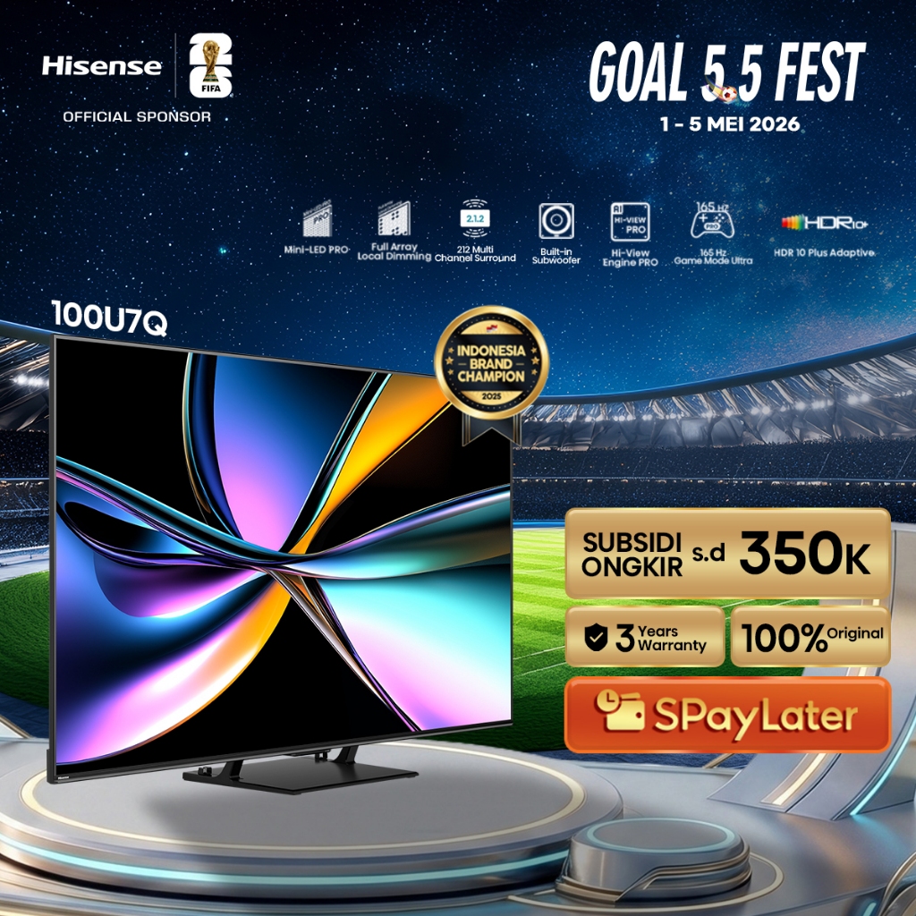 (BELI TV GRATIS TV) Hisense TV 100U7Q Vidaa Smart TV ULED MiniLED Pro 100 inch Hi View AI Engine Pro