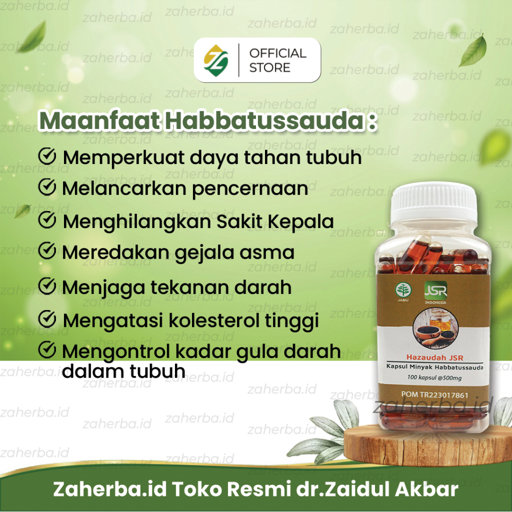 Habbatussauda Oil JSR Rekomendasi Dr Zaidul Akbar - 100 Kapsul