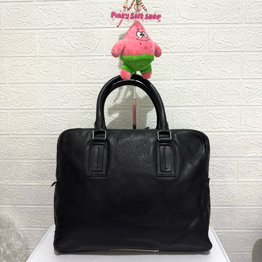 tas kerja kulit asli. tas laptop dolce & gabbana milano italia. tas prelop. hitam