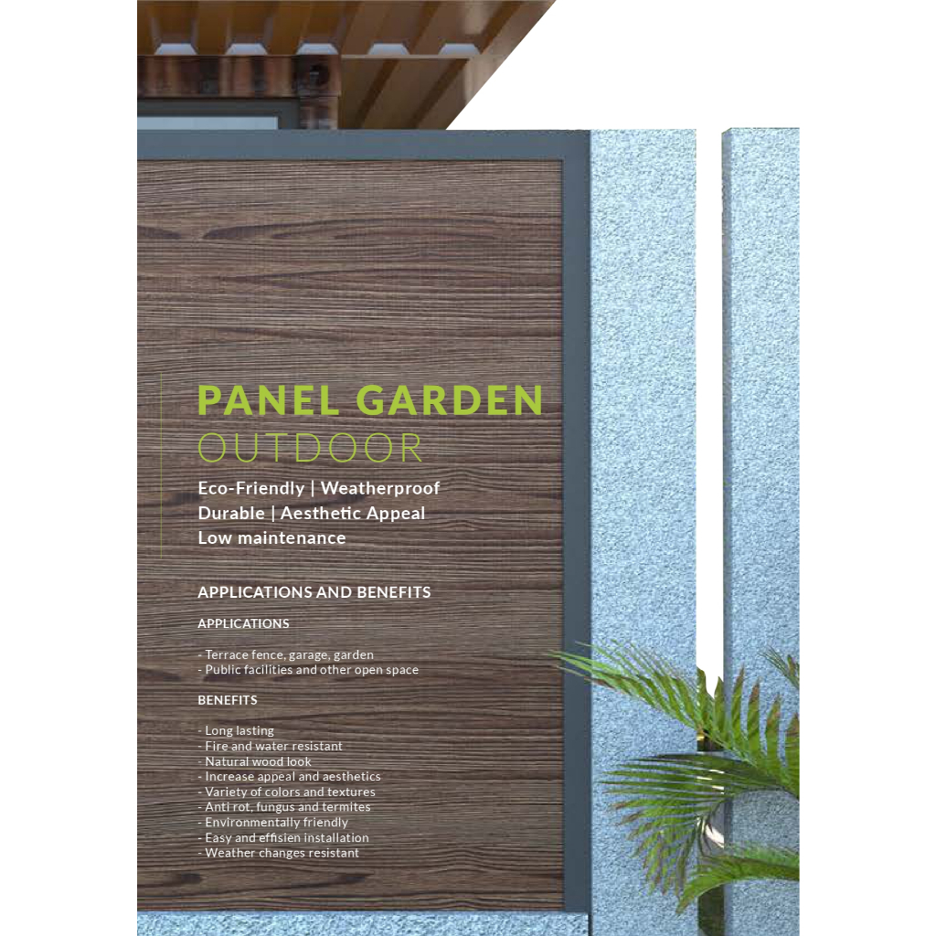 PLASWOOD WPC Panel Garden Outdoor Aesthetic Eco-Friendly ukuran 190x20 mm