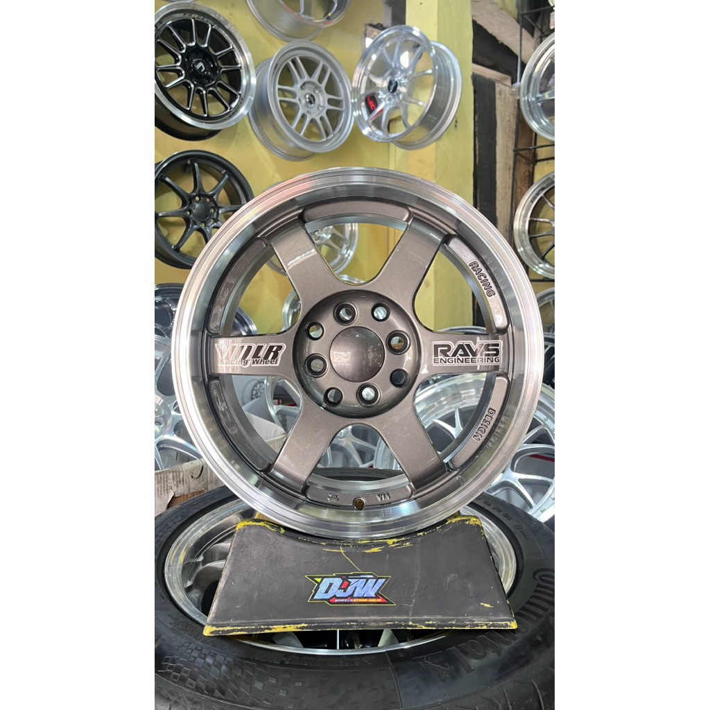 TE37 ring 15 pcd 4x100 sama pcd 4x114 hyper black lip polis