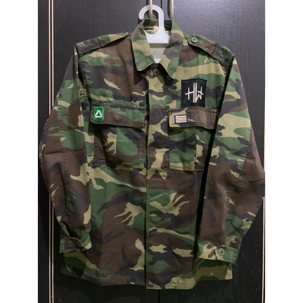 Kemeja military BDU woodland camo