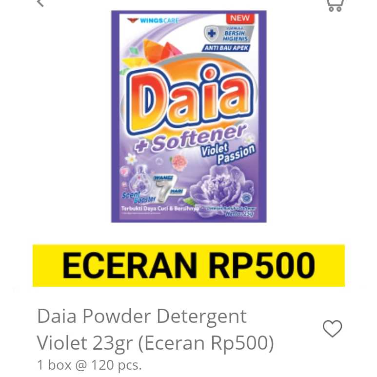 Daia Detergen Bubuk Isi 5 Sachet - Eceran 500 23gr
