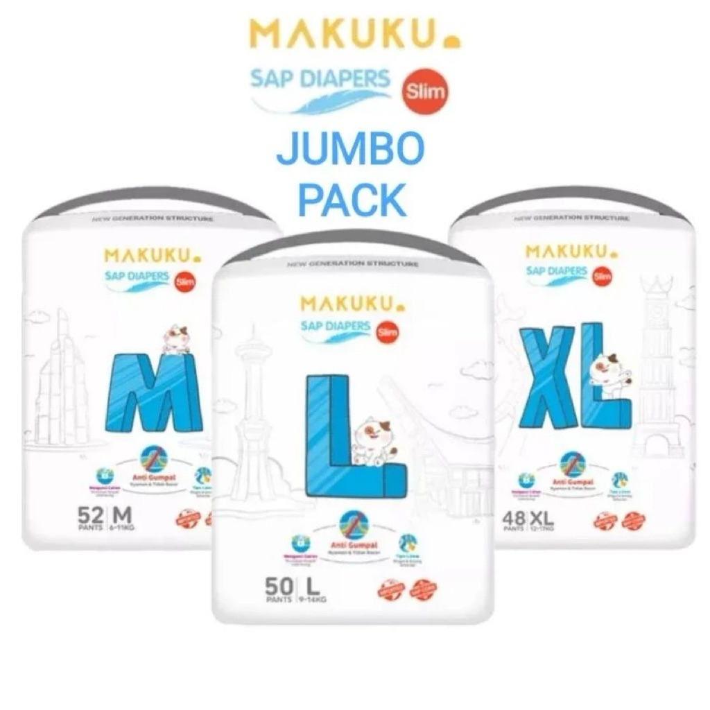 MAKUKU SLIM PANTS KEMASAN LAMA M52 / L50 / XL48 / HOKKY BABY SHOP