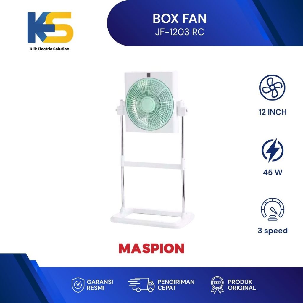 K.E.S - Maspion Kipas Angin Kotak Box Fan 12 Inch JF-1203 RC dan JF 1204 S