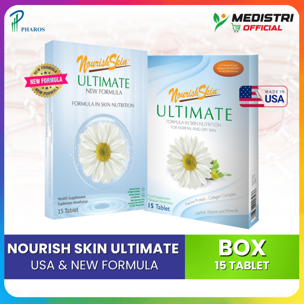 Nourish Skin Ultimate USA / NEW FORMULA 15 Kapsul - Suplemen Kecantikan Original Promo