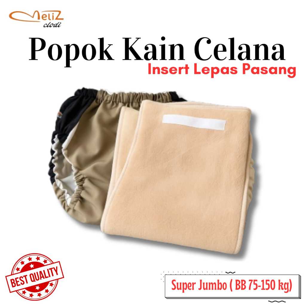 Popok Kain Celana Super Jumbo ( BB 75-150 kg),Popok dewasa dan lansia,popok kain anti bocor,clodi wa