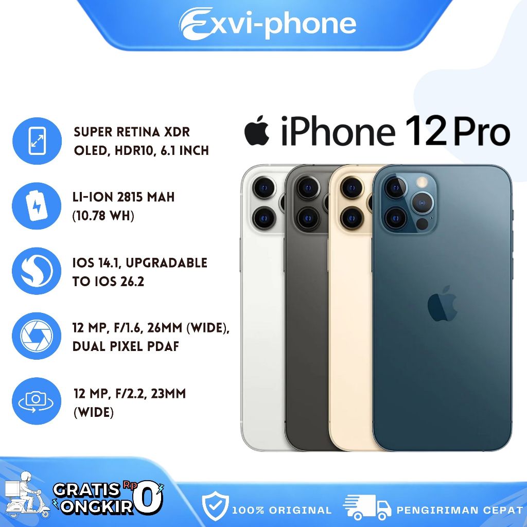 IPHONE 12 PRO 128GB / 256GB / 512GB   Second Original Like New 98% Garansi