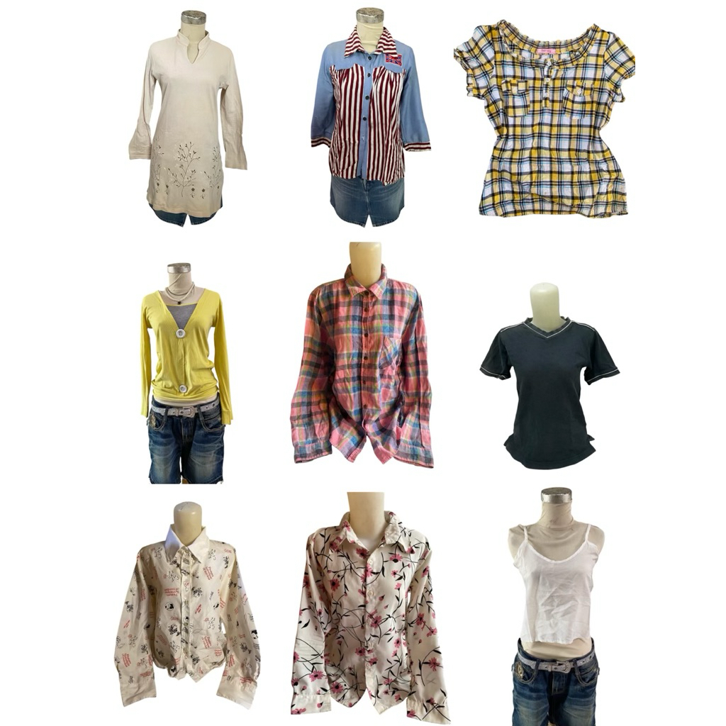 SALE PRELOVED BAJU SERBA 10k‼️tanktop renda kemeja blouse tunik kaos celana pasmina plisket
