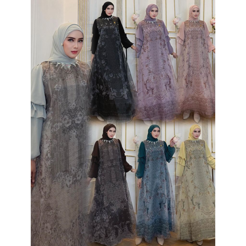 Alana dress gamis terbaru premium ORI By Ninona