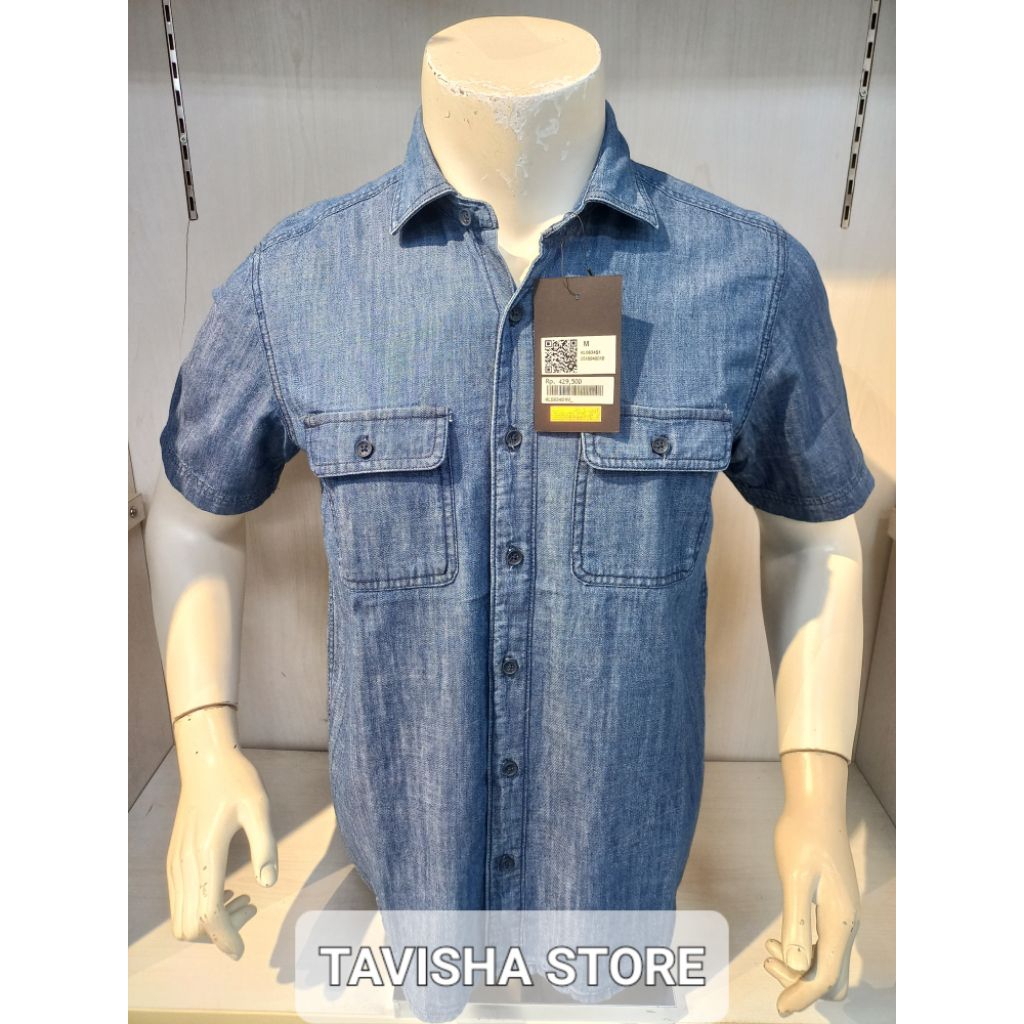 Kemeja Denim Pria Lois Original 100%-Slim Fit Stylish Casual Cowok|Best Seller