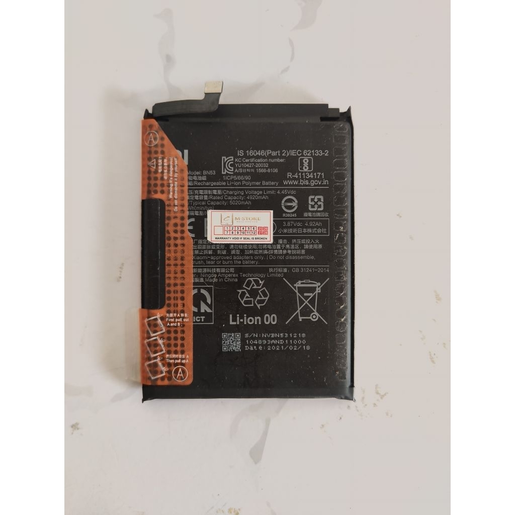 BATRE BN53 REDMI NOTE 9 PRO NOTE 10 PRO MINUS