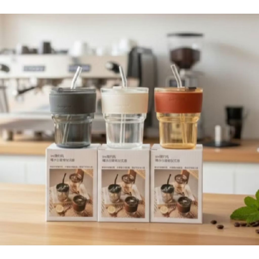 souvenir gelas sedotan kaca aestestic
