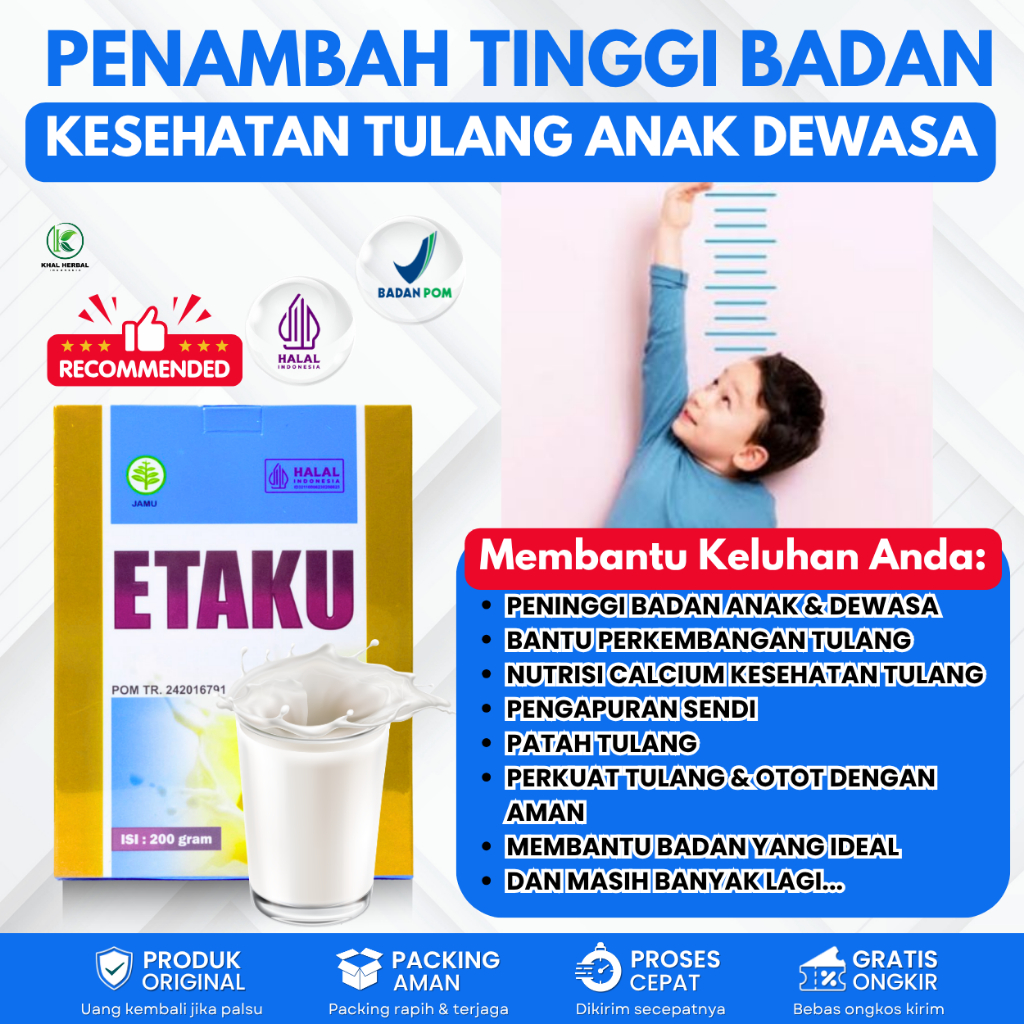 SUSU PENINGGI BADAN REMAJA DEWASA PRIA DAN WANITA PENINGGI BADAN ALAMI ORIGINAL BPOM SUPLEMEN TINGGI