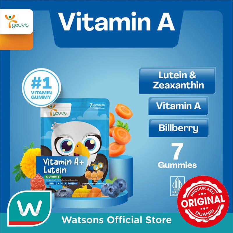 Youvit Vitamin A+ Lutein 7 Hari (1 Sachet) dengan Lutein, Vitamin A, dan Ekstrak Bilberry untuk Vita