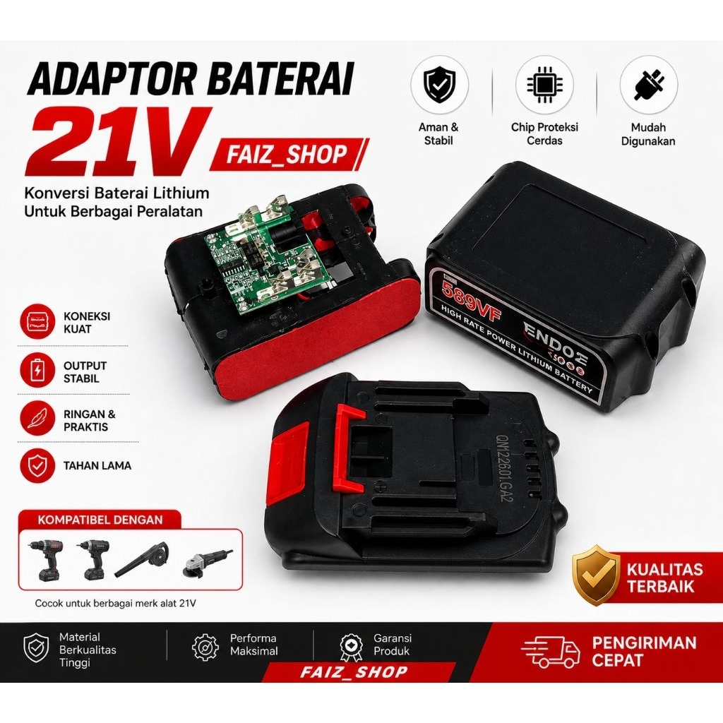 Casing Baterai Soket LXT 10 Cell Plus BMS