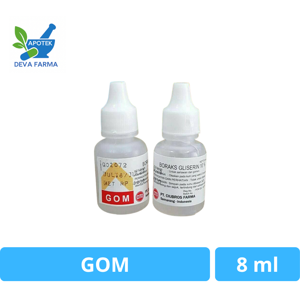 GOM - Glycerine 8 ml - GOM Obat Sariawan dan Aktivator Slime