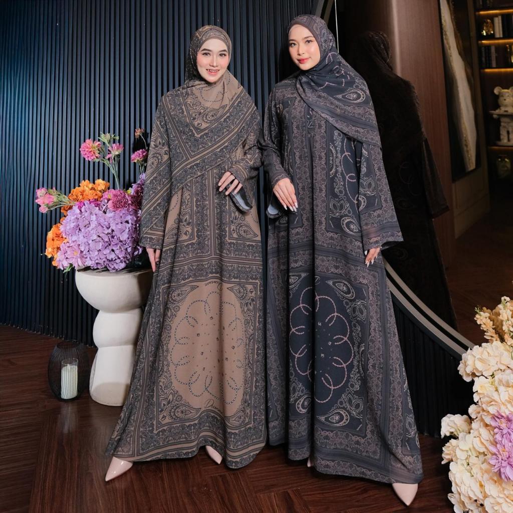 DRESS HERLIN SET HIJAB WANITA MUSLIMAH TERBARU BY DUMMA