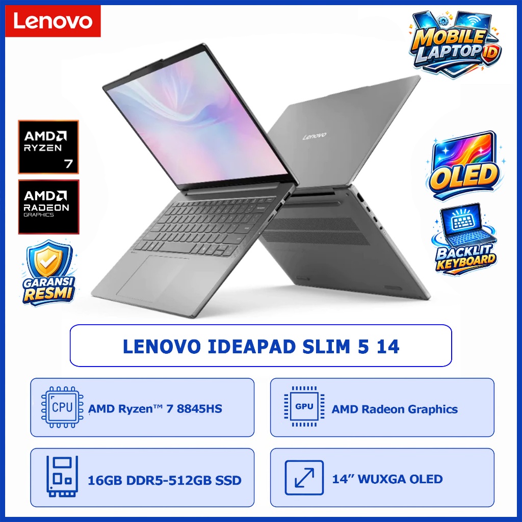 Lenovo Ideapad Slim 5 14AHP10 Ryzen 7 8845HS 16GB 512GB SSD 14 inch WUXGA OLED Windows 11
