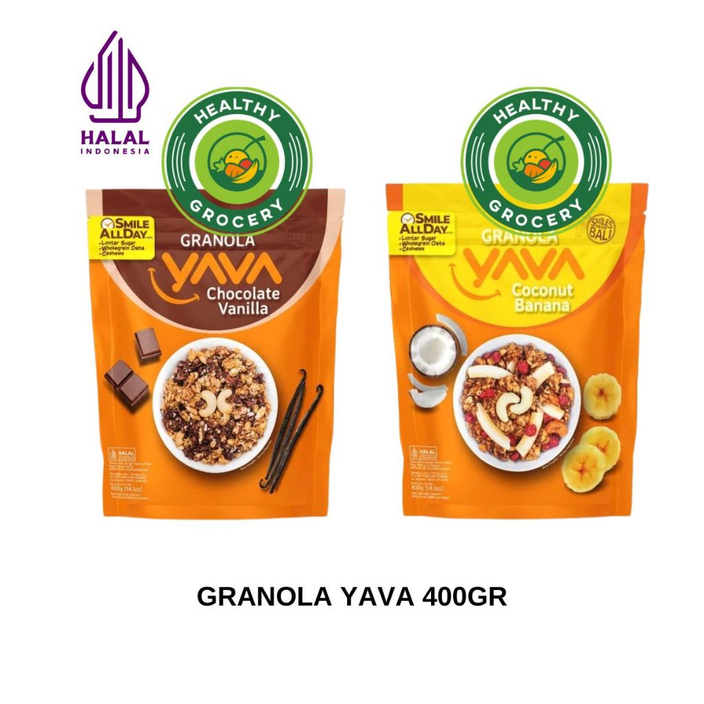 Granola YAVA / East Bali / YAVA Cashews Granola 400gr Chocolate Vanila / Coconut Banana