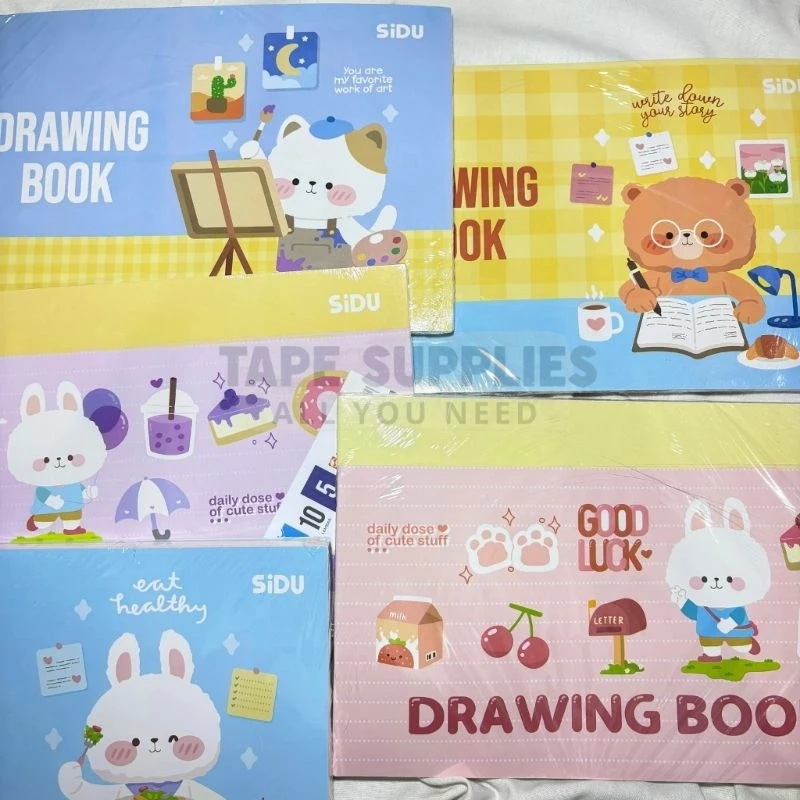 Buku Gambar SIDU A4 / (1 PAK ISI 5 BUKU) - BUKU GAMBAR LUCU KARAKTER